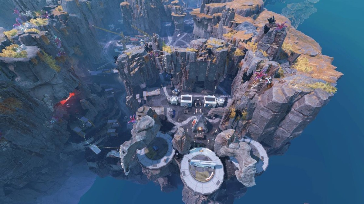 Локация на карте Расколотая луна из игры Apex Legends "Космопорт"