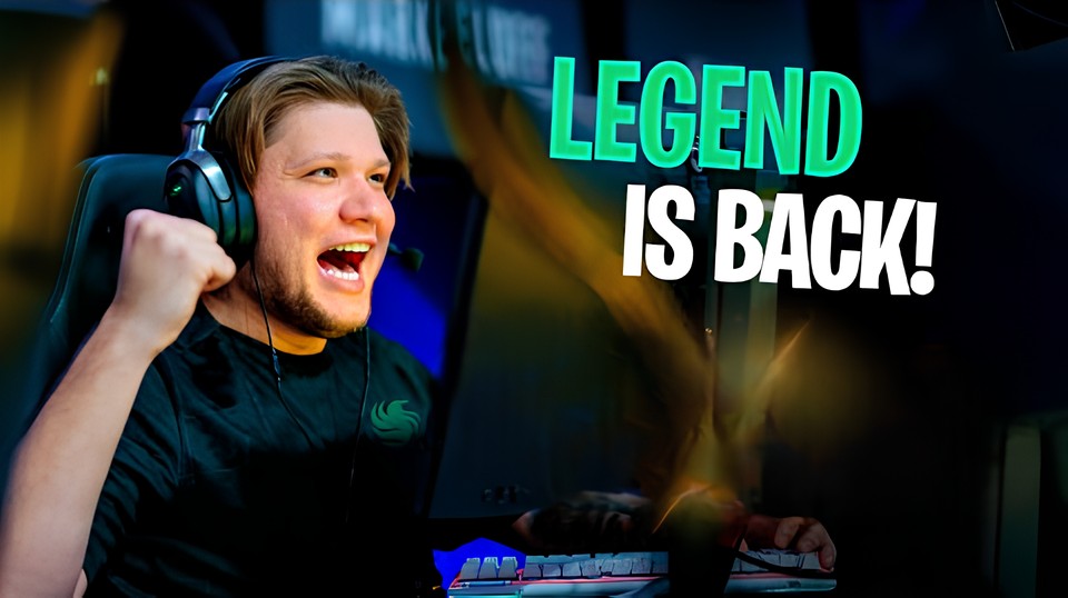 S1mple возвращается на про-сцену CS2: его изображение с подписью "LEGEND IS BACK"