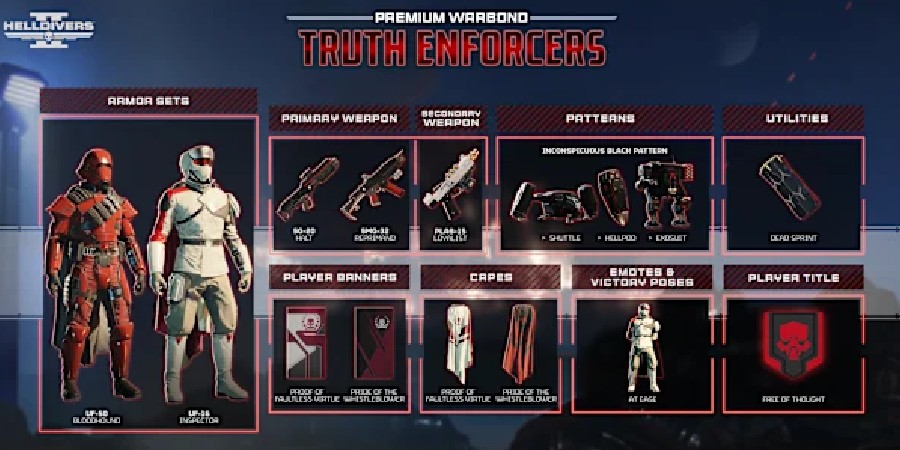 Новый боевой пропуск Truth Enforcers для Helldivers 2: дата выхода и детали