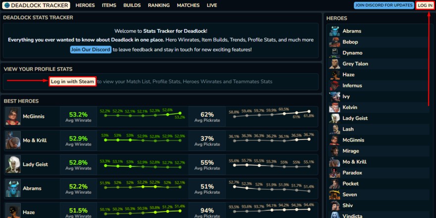 Как залогиниться на Deadlock Tracker