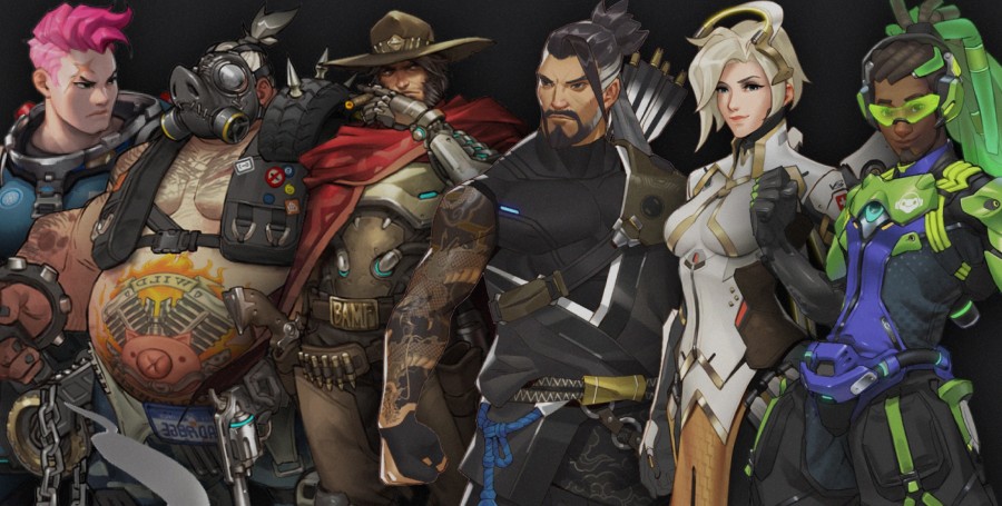 Roadhog, Zarya, Cassidy, Hanzo, Mercy, Lucio