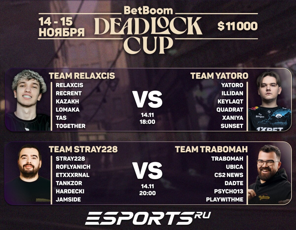 Участники турнира BetBoom Deadlock Cup 3