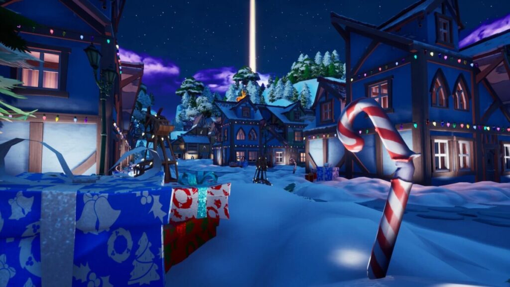 Заснеженный город на острове Murder Mystery в Fortnite