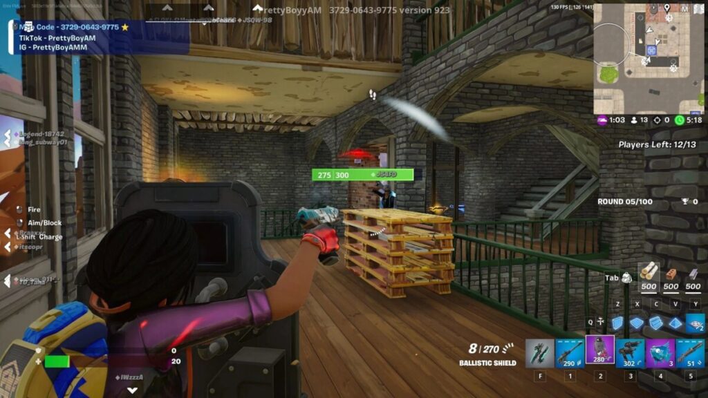 Перестрелка в одной из зданий острова Tilted Zone Wars (AM) в Fortnite