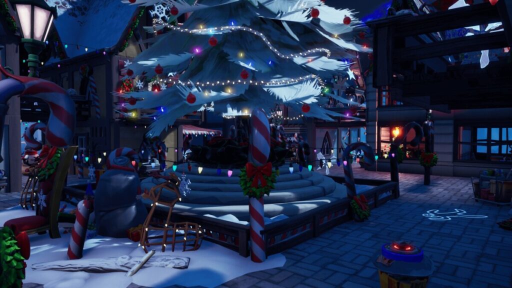 Центральная площадь на острове Murder Mystery в Fortnite