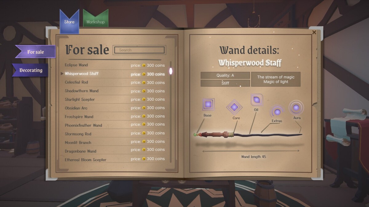 Скриншот из игры Magic Wands Workshop