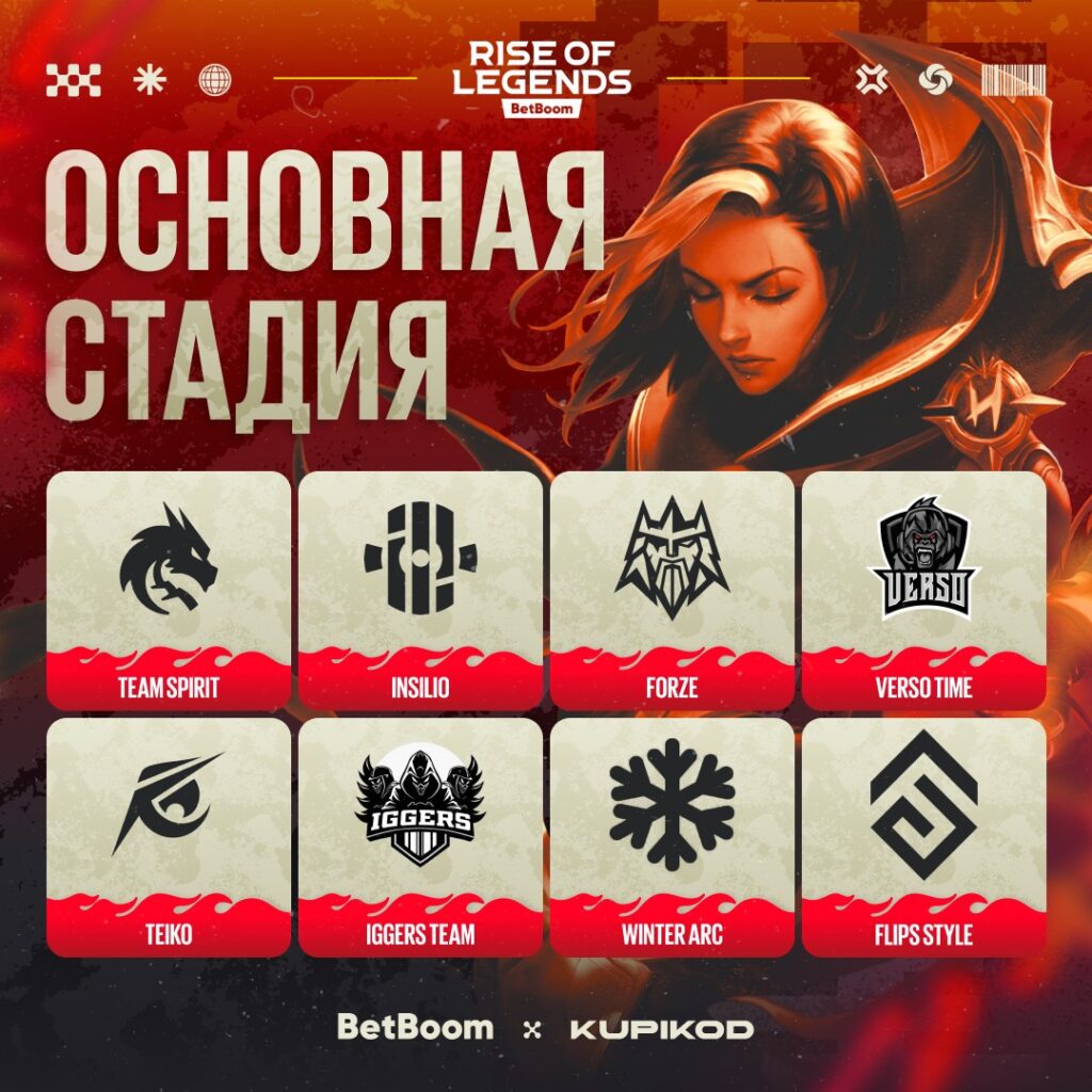 Анонсирован состав участников группового этапа BetBoom Rise of Legends Season 6