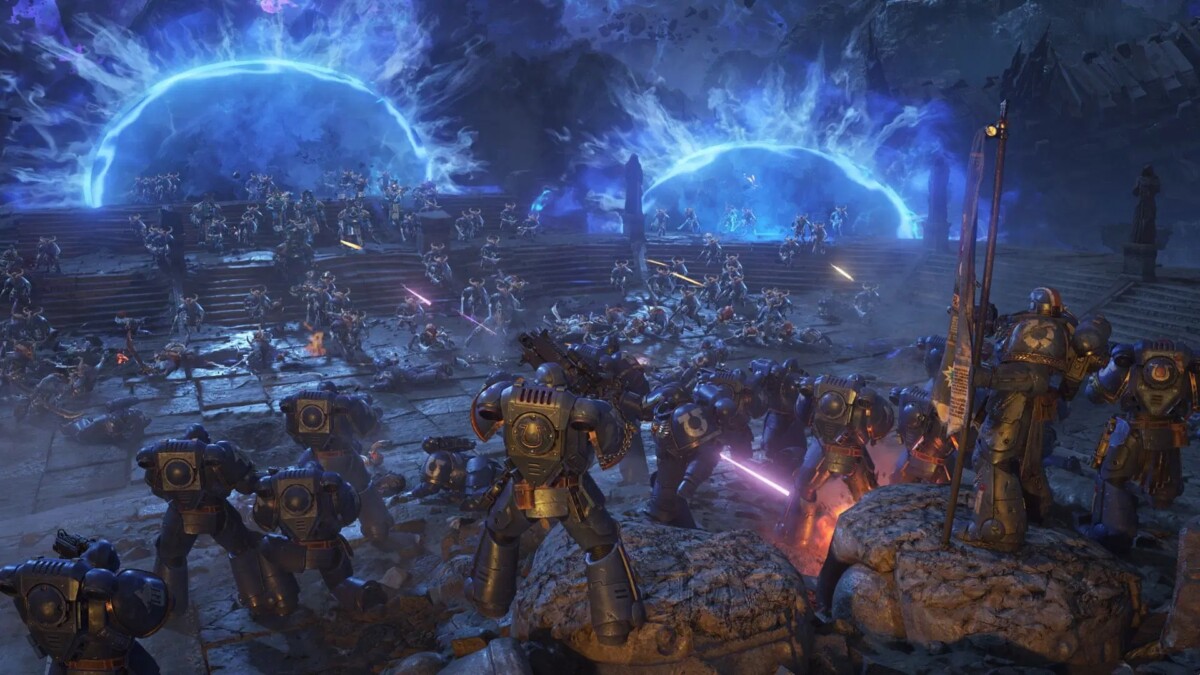 Warhammer 40,000: Space Marine 2, космодесантники сражаются с роем тиранидов, технология Swarm