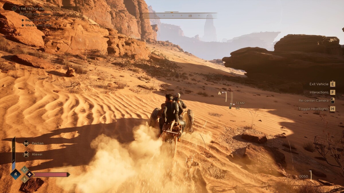 Dune: Awakening катание в пустыне на технике