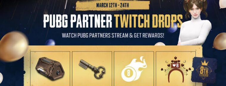 Какие награды можно получить для PUBG в честь восьмой годовщины через Twitch Drops