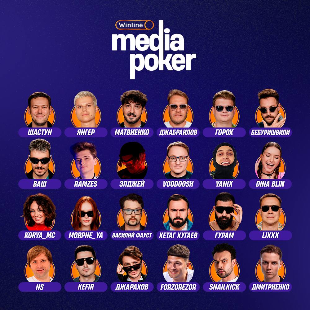 Участники Winline Media Poker