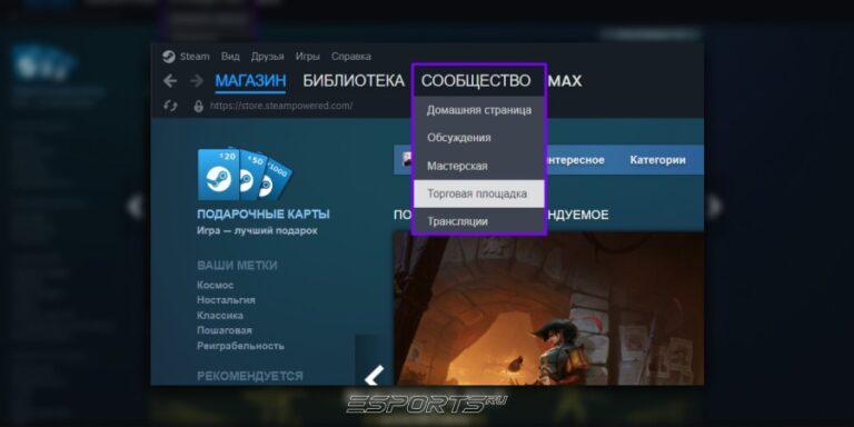 Как войти на торговую площадку Steam