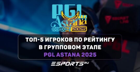 Топ-5 игроков по рейтингу в групповом этапе PGL Astana 2025