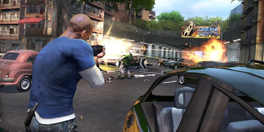 Скриншот из игры Wheelman, где в главном герое легко угадывается Вин Дизель