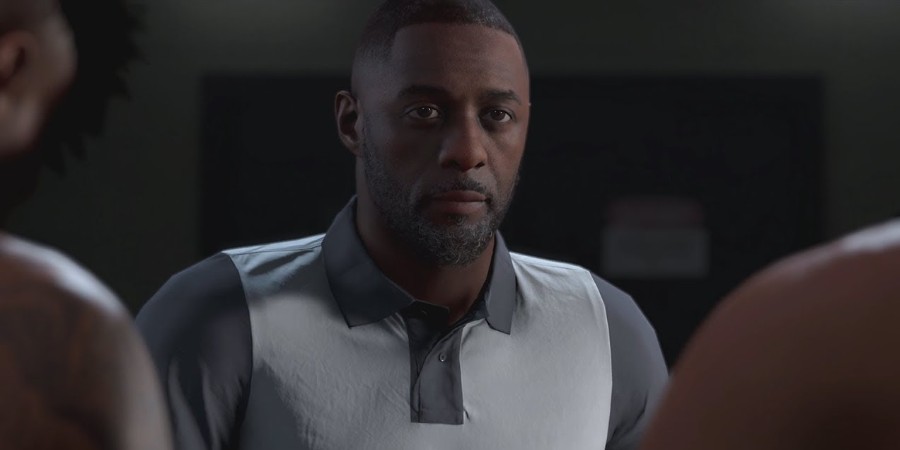 Идрис Эльба в роли тренера в сюжетной кампании NBA 2K20