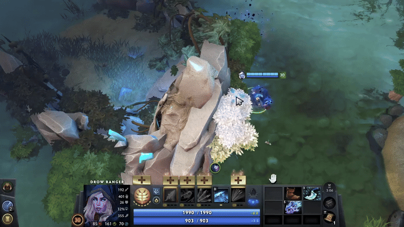 Drow Ranger проходит через текстуры