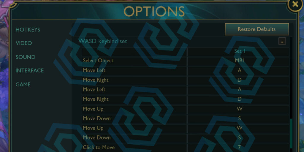 управление через WASD в LoL