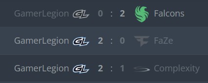 Последние 3 матча GamerLegion