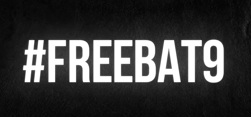 Сообщество его фанатов и коллег запустили акцию с хэштегом #freebat9 "Освободите батю"