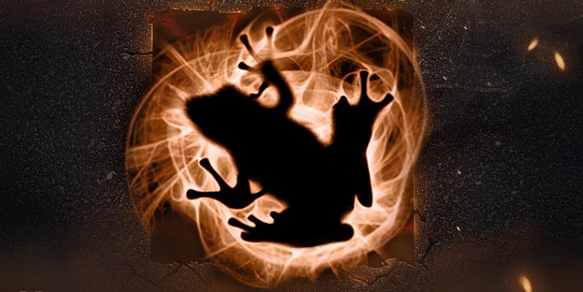 Картинка IceFrog на золотистом фоне