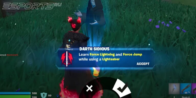 Красный световой меч Палпатина в Fortnite