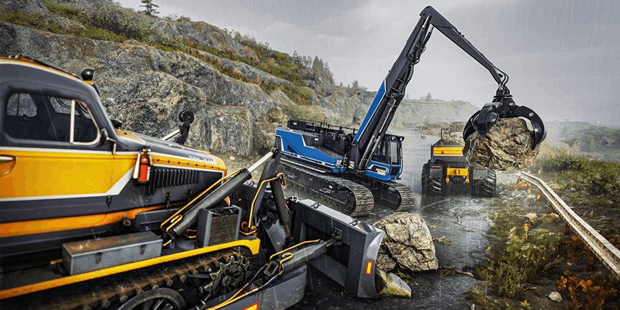 RoadCraft — разбор каменного завала на дороге