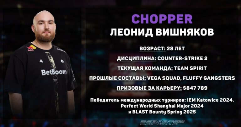 Статистика Леонида "chopper" Вишнякова в CS2 за год