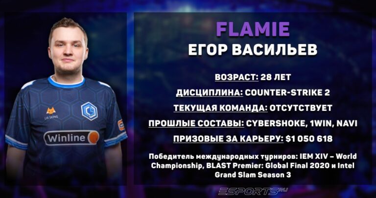 Статистика Егора "flamie" Васильева за всю карьеру в CS2