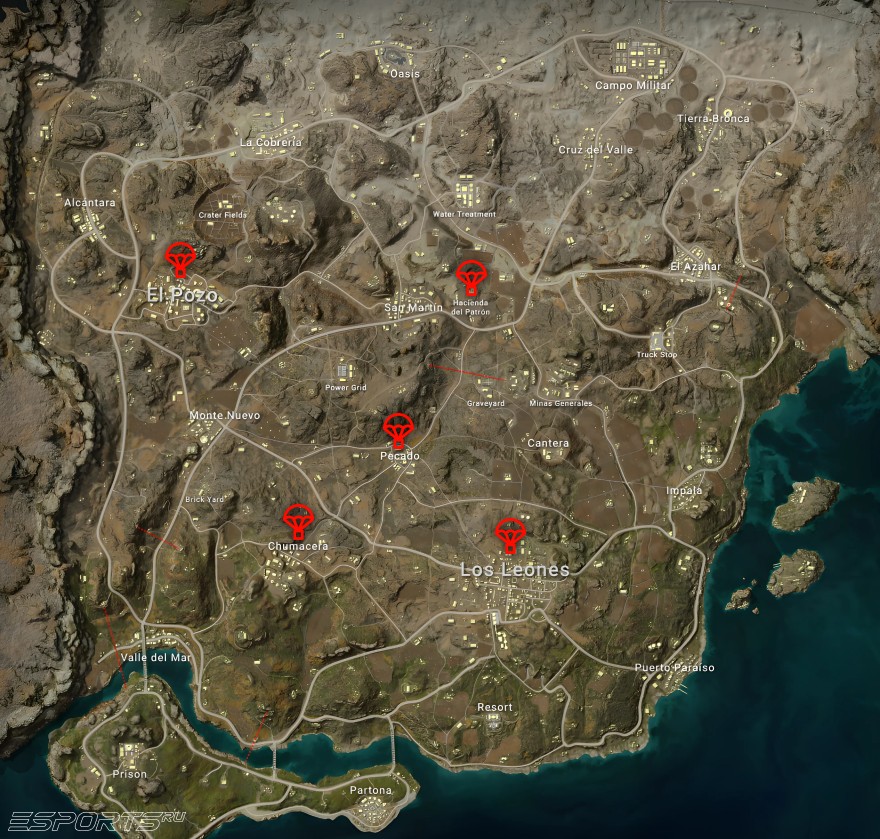 места для приземления Miramar