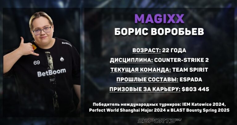 Статистика Бориса "magixx" Воробьёва за год в CS2