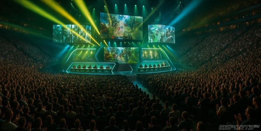 Стадион со зрителями на турнире Esports World Сup 2025 в Dota 2