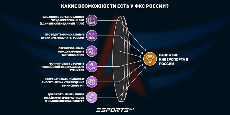 Возможности ФКС России на государственном уровне в киберспорте