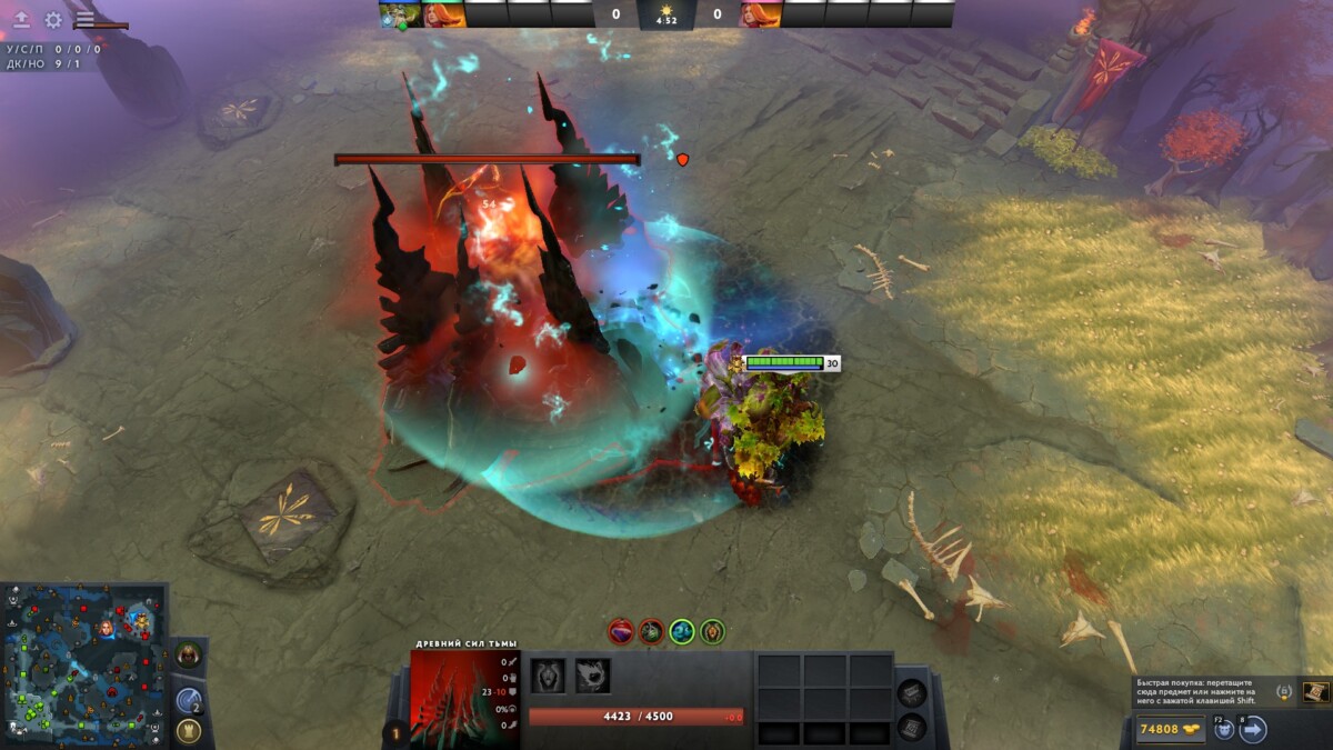 Трон Dota 2 в режиме Турбо с героем Treant Protector