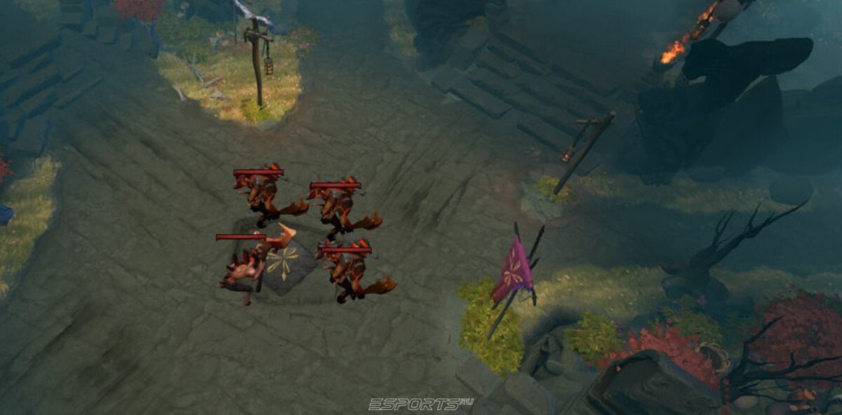 патрульные группы крипов Dire в Dota 1x6
