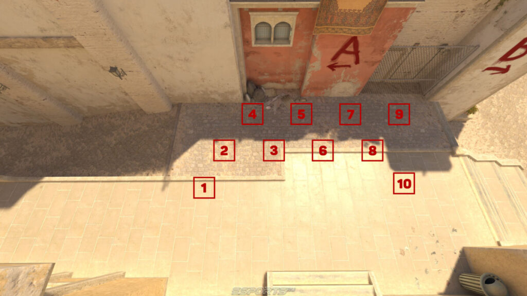 Точки спавна на Mirage за Т