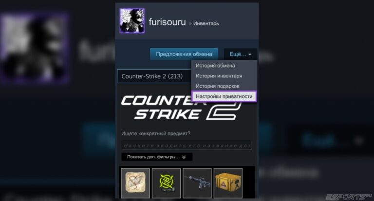 как открыть инвентарь в стим профиле