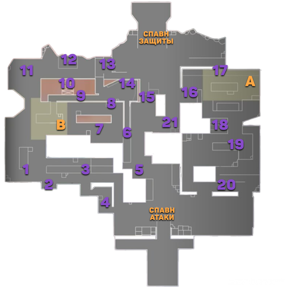 Все позиции на карте Айсбокс в Валорант