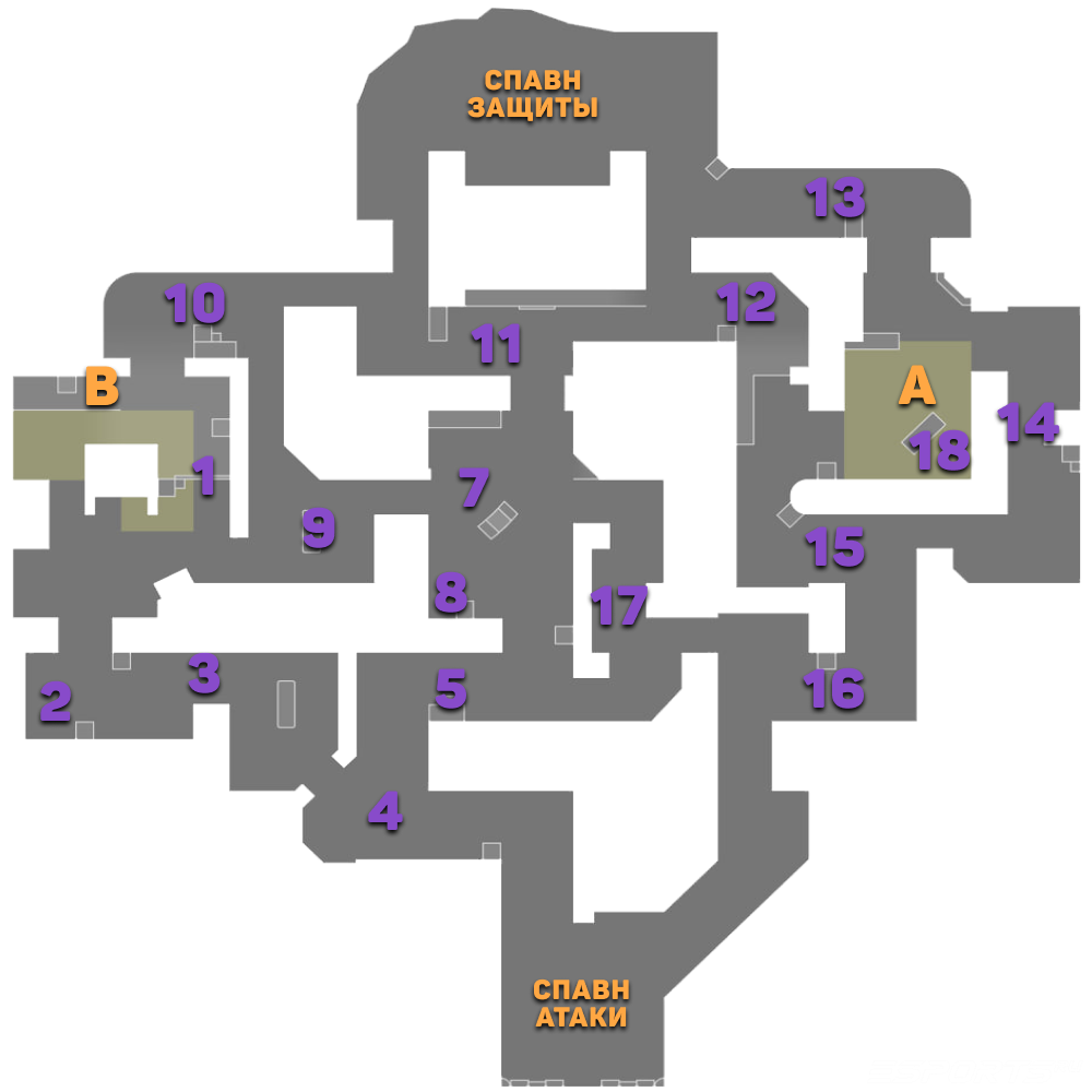 Все позиции на карте Сансет в Валорант