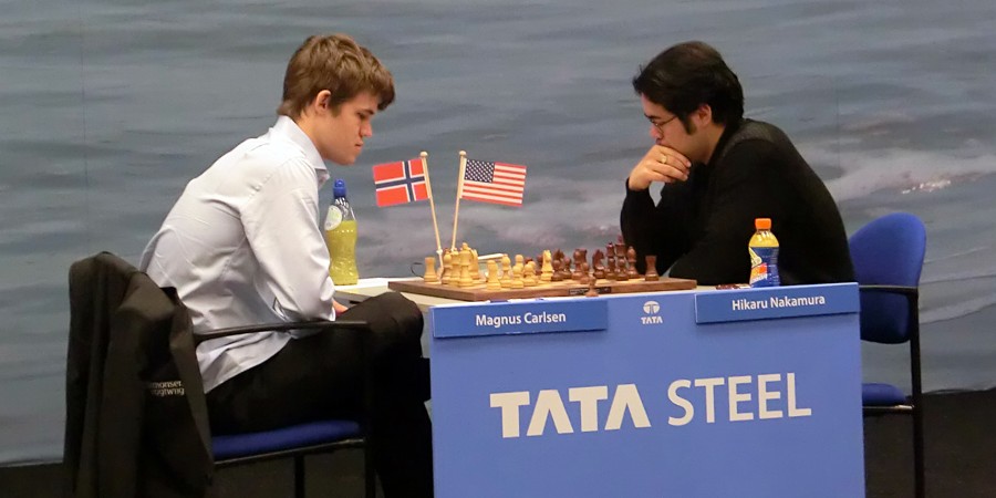 Хикару Накамура против Магнуса Карлсена на турнире Tata Steel