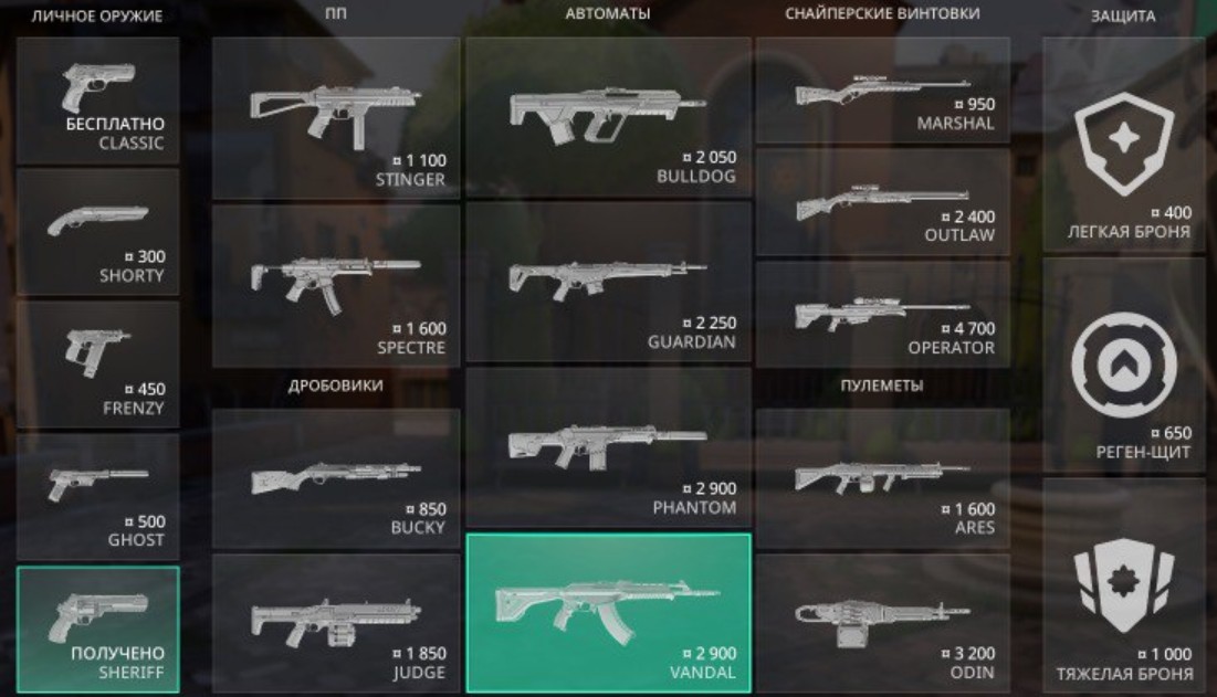 Все оружия в VALORANT