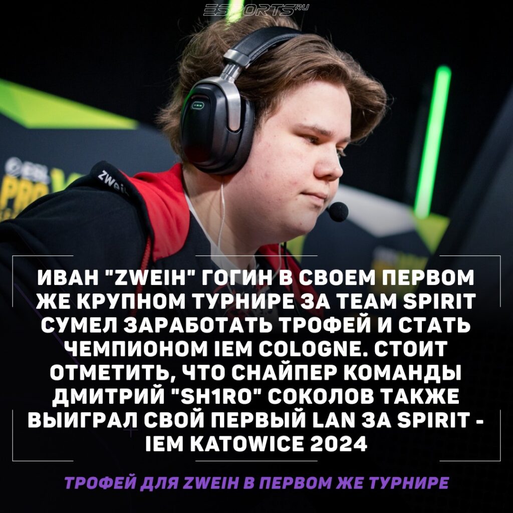 Трофей для zweih в первом же турнире