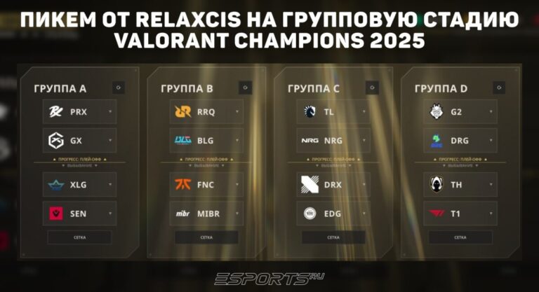 пикем прогноз relaxcis VALORANT Champions 2025 групповая стадия