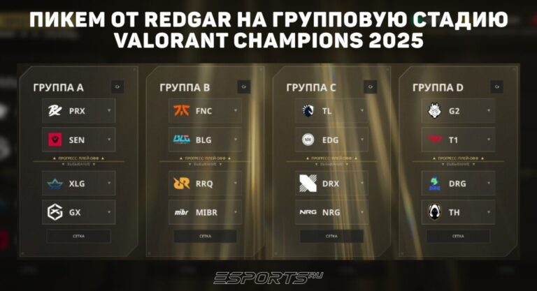 пикем прогноз Redgar VALORANT Champions 2025 групповая стадия