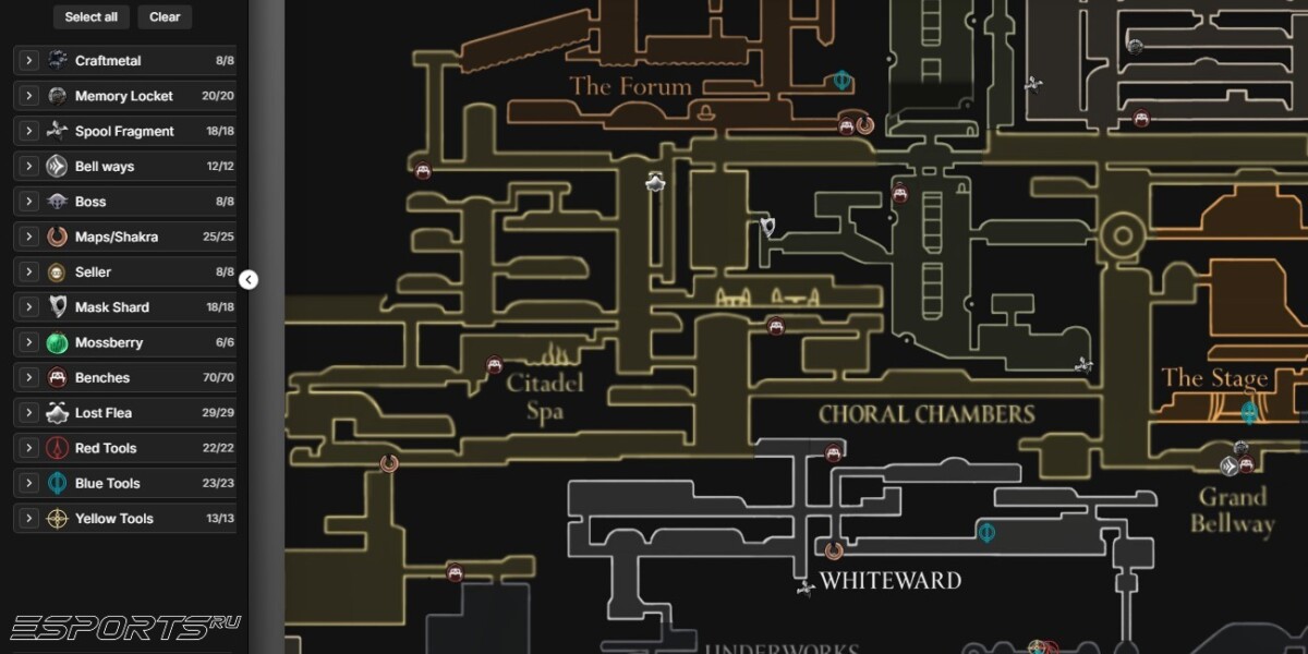 Hollow Knight: Silksong map