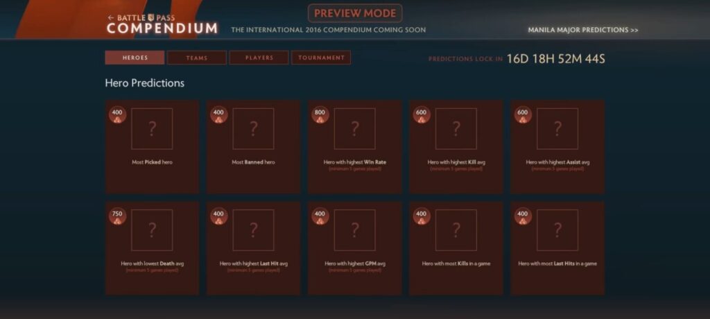 Содержимое в боевом пропуске к The International 2016