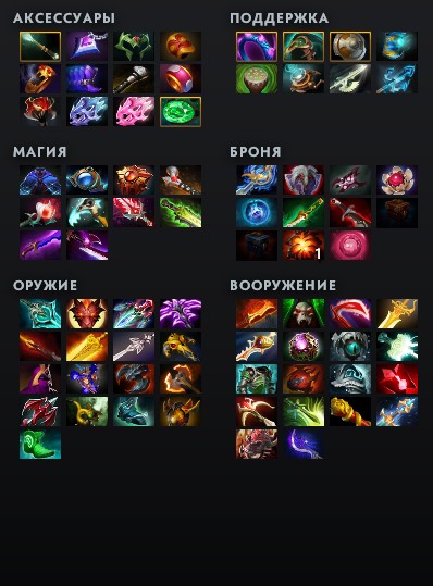 Лавка предметов в BSA Dota