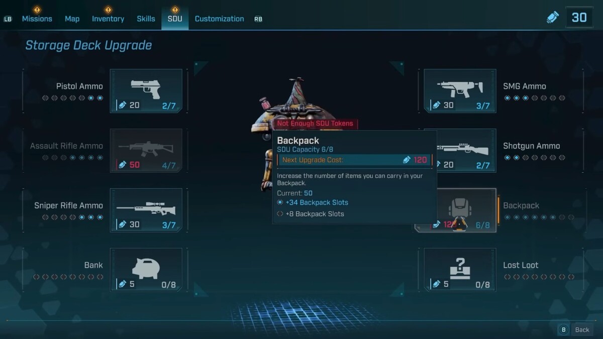 Borderlands 4 backpack upgrage