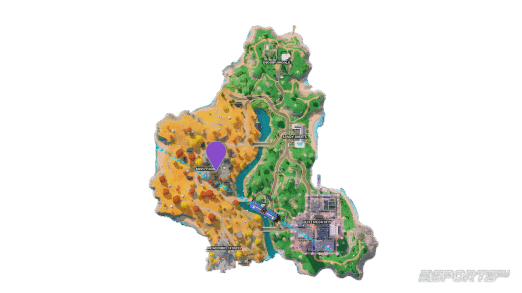 Местоположение медальона Сайтамы в Фортнайт Блтз