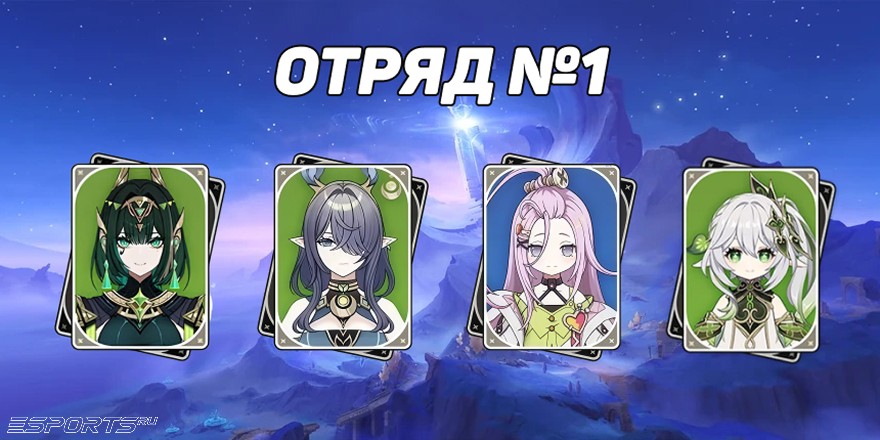 Отряд 1 с Нефер в Genshin Impact