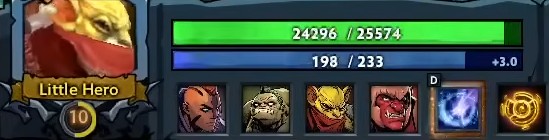 Пример панели способностей после нескольких эволюций героя в Dota Farm